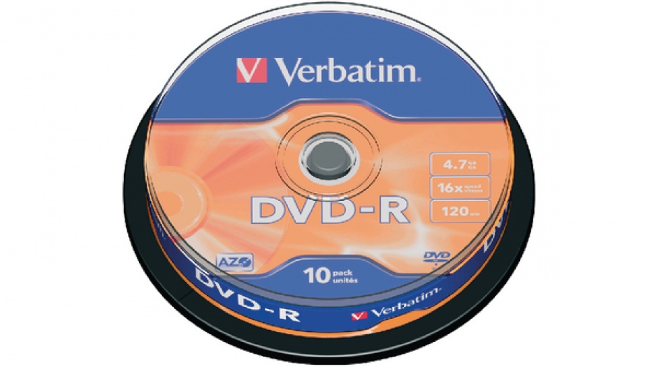 Imagine BLANK DVD-R Verbatim SL 16X 4.7GB 10PK SPINDLE MATT SILVER