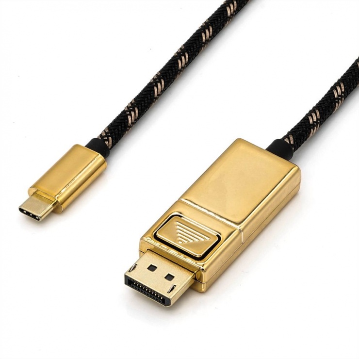 Imagine Cablu USB-C la Displayport v1.2 4K60Hz GOLD T-T 1m, Roline 11.04.5848