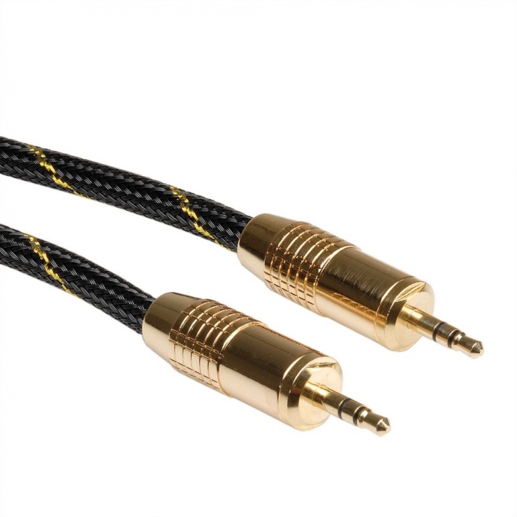 Imagine Cablu audio Jack stereo 3.5mm GOLD T-T ecranat 10m, Roline 11.09.4289