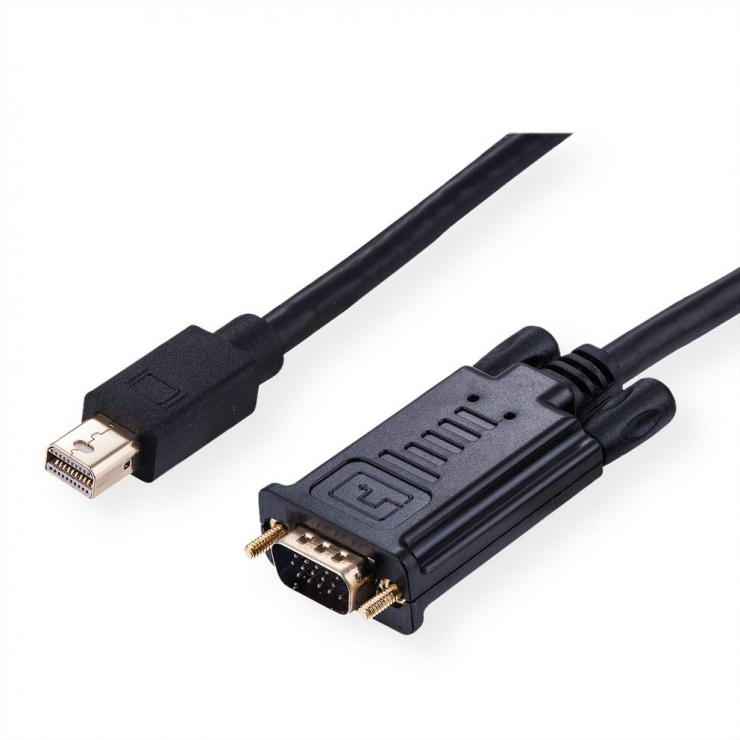 Imagine Cablu Mini Displayport la VGA 1080p T-T 1m Negru, Value 11.99.5805