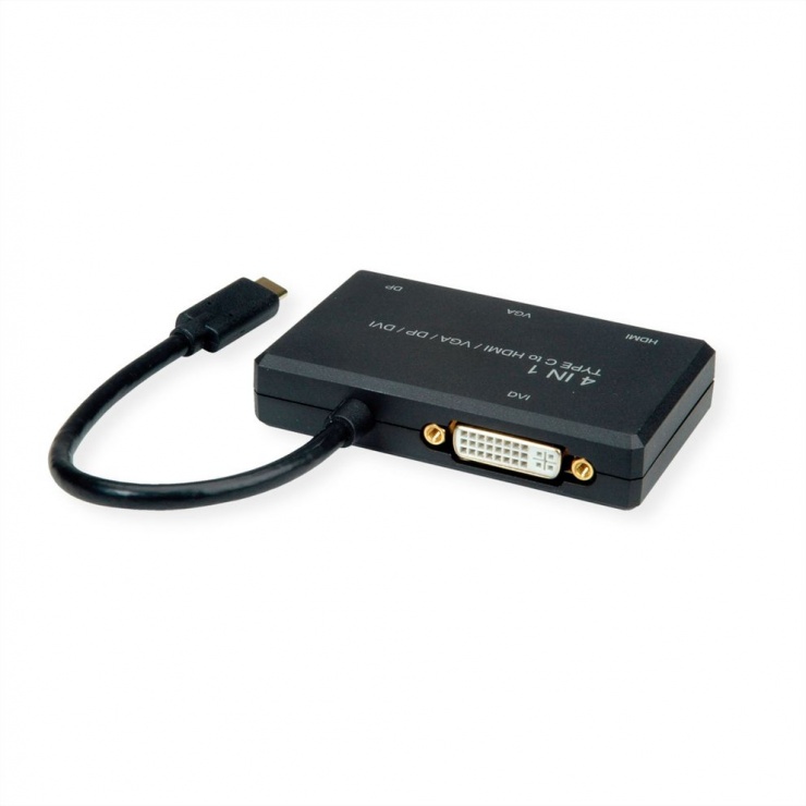 Imagine Adaptor USB-C la VGA / DVI / HDMI / Displayport T-M, Roline 12.03.3138