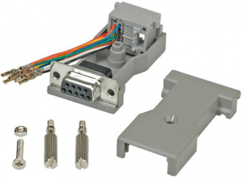 Imagine Adaptor serial socket DB9 la RJ45, Roline 12.03.7530-1