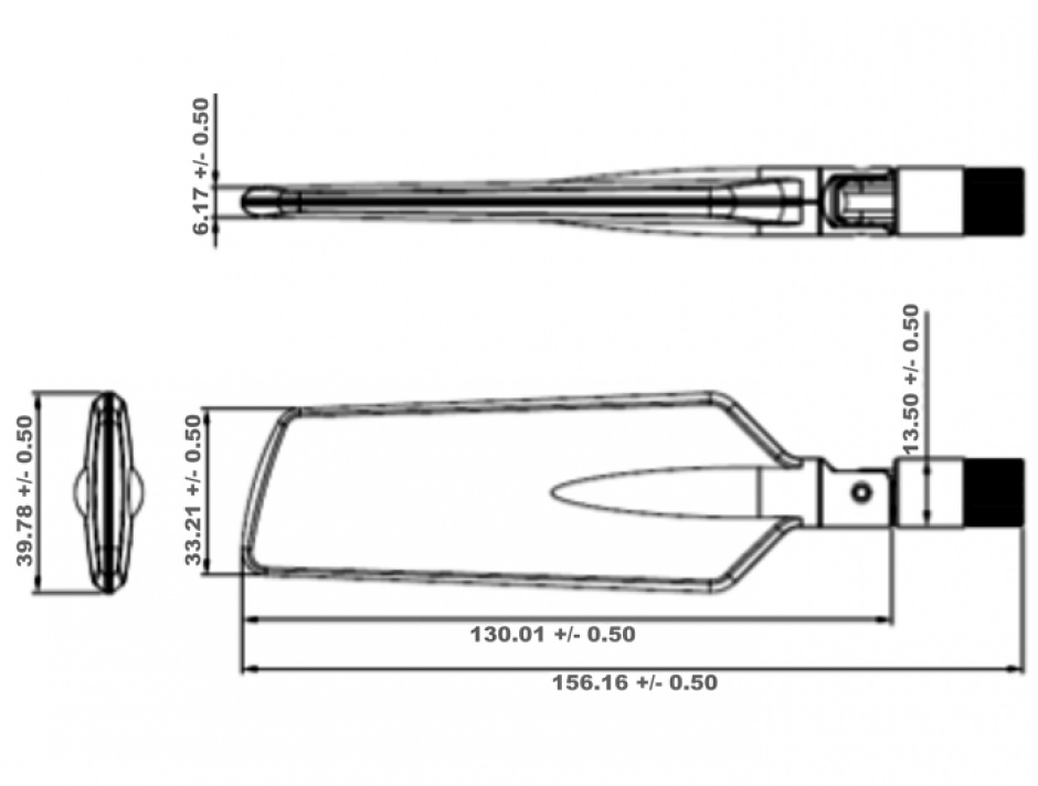 Imagine Antena LTE WLAN Dual Band RP-SMA 1 ~ 4 dBi omnidirectional rotabil alb, Delock 12431