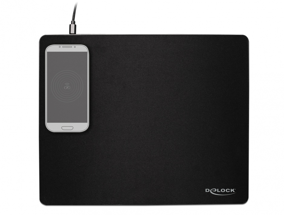 Imagine Mouse pad cu functia de incarcare wireless Negru, Delock 12595