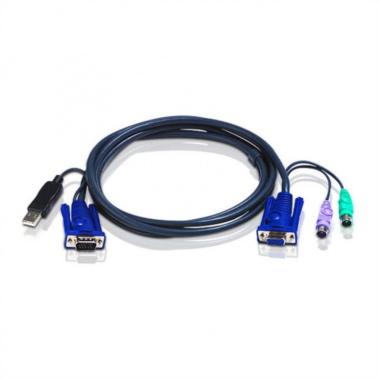 Imagine Set de cabluri pentru KVM USB-PS/2 3m, Aten 2L-5503UP