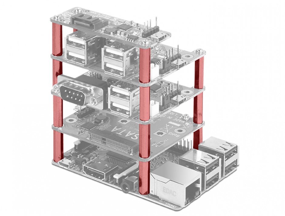 Imagine Kit de montare M2.5 pentru Raspberry Pi 30mm, Delock 18220