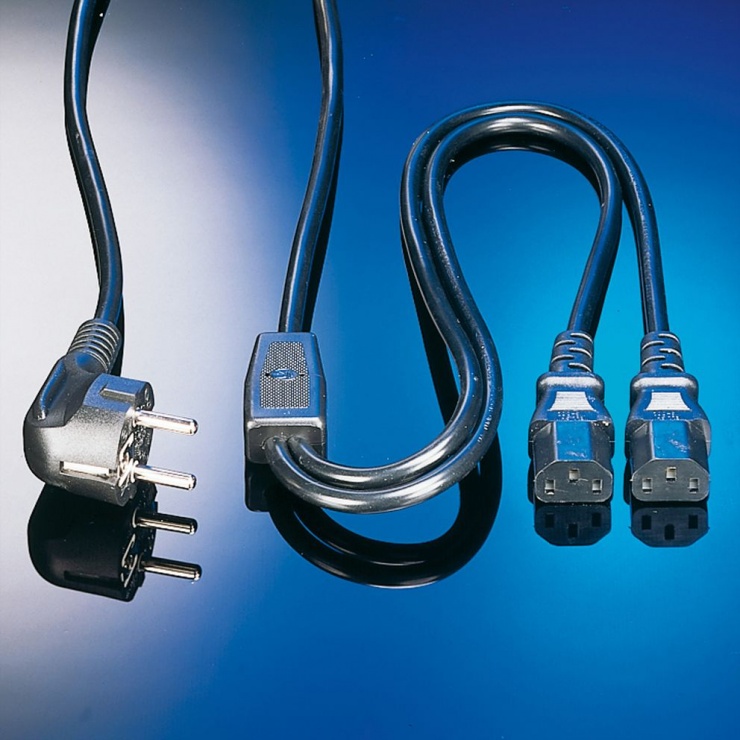 Imagine Cablu Y alimentare Schuko la IEC C13 PC & Monitor 1.8m, 19.99.1022-3