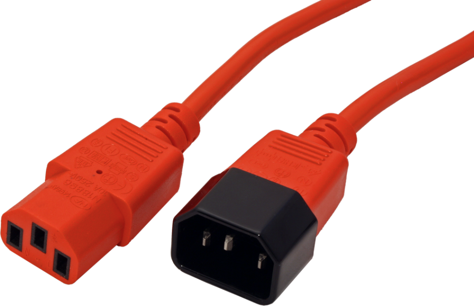 Imagine Cablu prelungitor PC C13 la C14 1.8m Rosu, Roline 19.08.1520-1