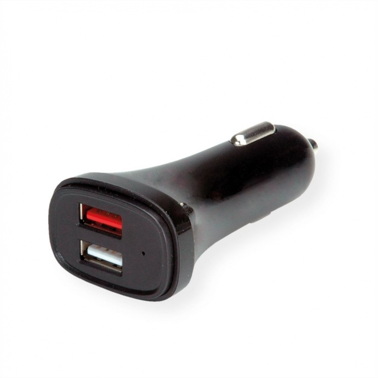 Imagine Incarcator auto cu 1 x USB incarcare rapida + 1 x USB 5V/2.4A 18W, Value 19.99.1039