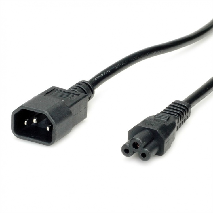 Imagine Cablu de alimentare IEC320 C14 la C5 Negru 1.8m, Value 19.99.1119