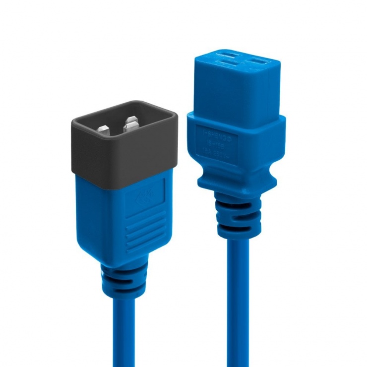 Imagine Cablu de alimentare IEC C19 la C20 1m Albastru, Lindy L30120