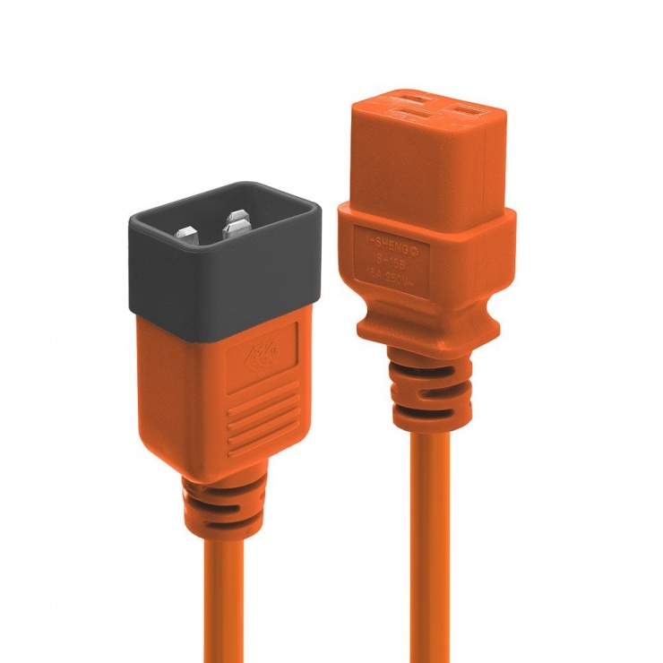 Imagine Cablu de alimentare IEC C19 la C20 1m Orange, Lindy L30126
