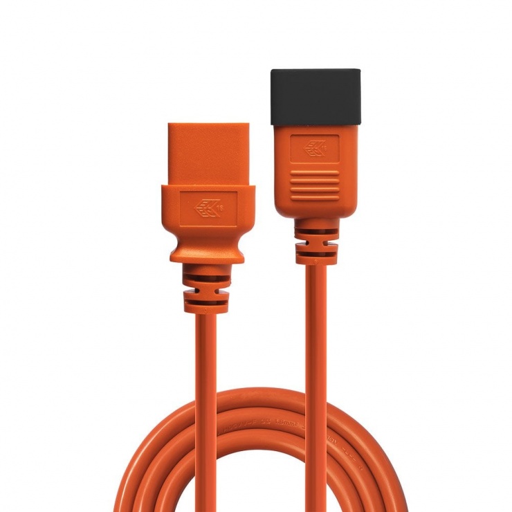 Imagine Cablu de alimentare IEC C19 la C20 1m Orange, Lindy L30126