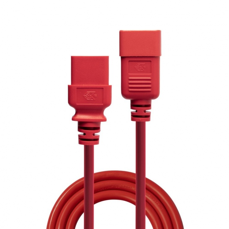 Imagine Cablu de alimentare IEC C19 la C20 1m Rosu, Lindy L30123