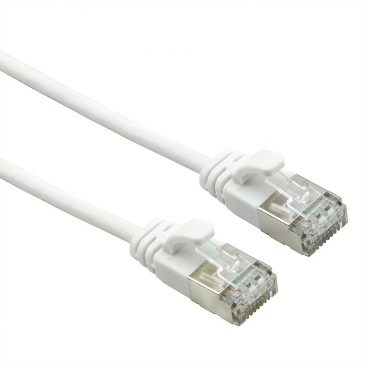 Imagine Cablu de retea Slim cat 6A FTP LSOH 5m Alb, Roline 21.15.1705