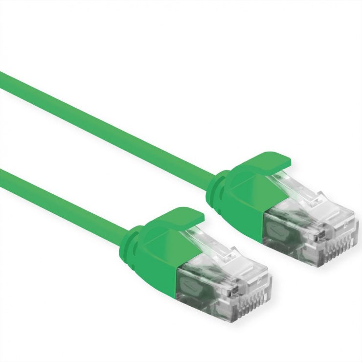 Imagine Cablu de retea Slim cat 6A UTP LSOH 0.3m Verde, Roline 21.15.3931