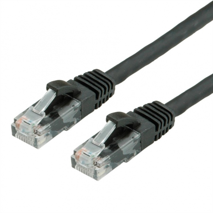 Imagine Cablu de retea UTP cat 6A 0.3m Negru, Value 21.99.1464