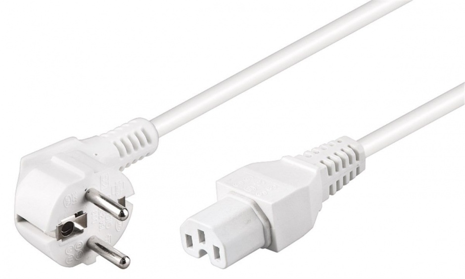 Imagine Cablu de alimentare IEC C15 2m Alb, Goobay 30370