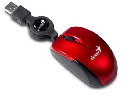 Imagine Mouse Optic USB Genius Micro Traveler, 1200 dpi, rosu, 31010100103