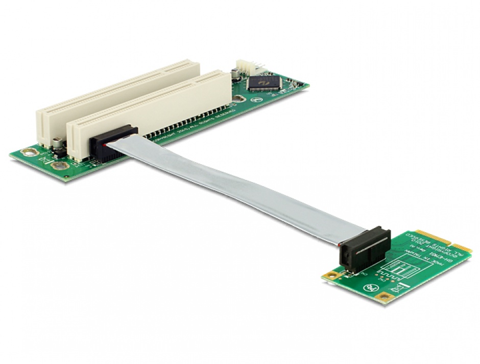 Imagine Riser Card Mini PCIe la 2 x PCI 32Biti 5V cablu flexibil, Delock 41355