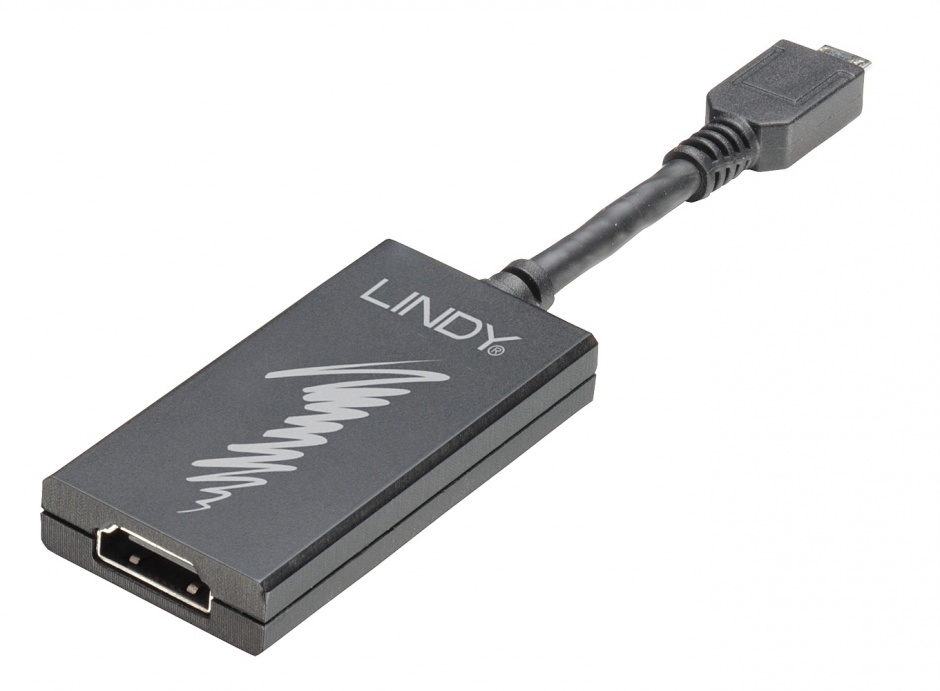 Imagine Adaptor MHL 3.0 micro USB 5 pini la HDMI 4K T-M, Lindy L41563