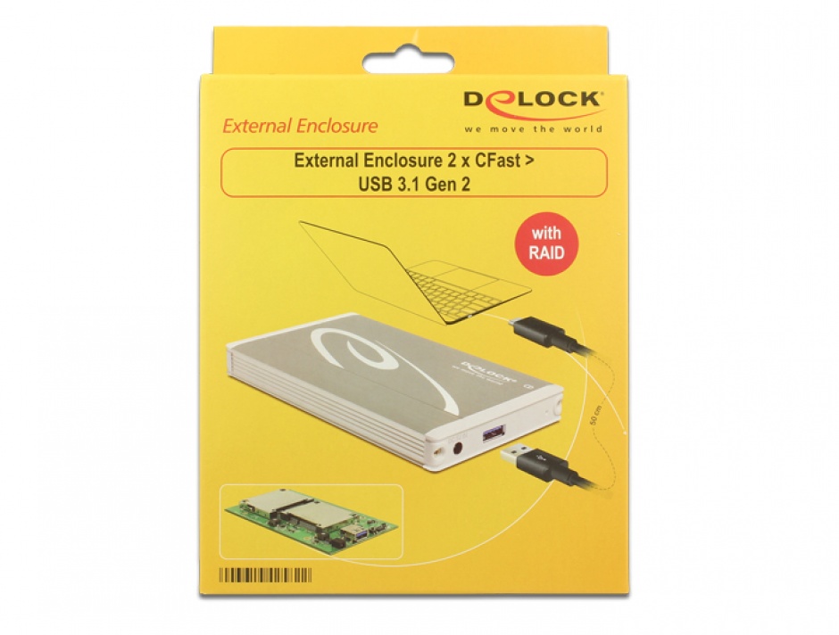 Imagine Rack extern USB 3.1 Gen 2 la 2 x CFast cu RAID, Delock 42582