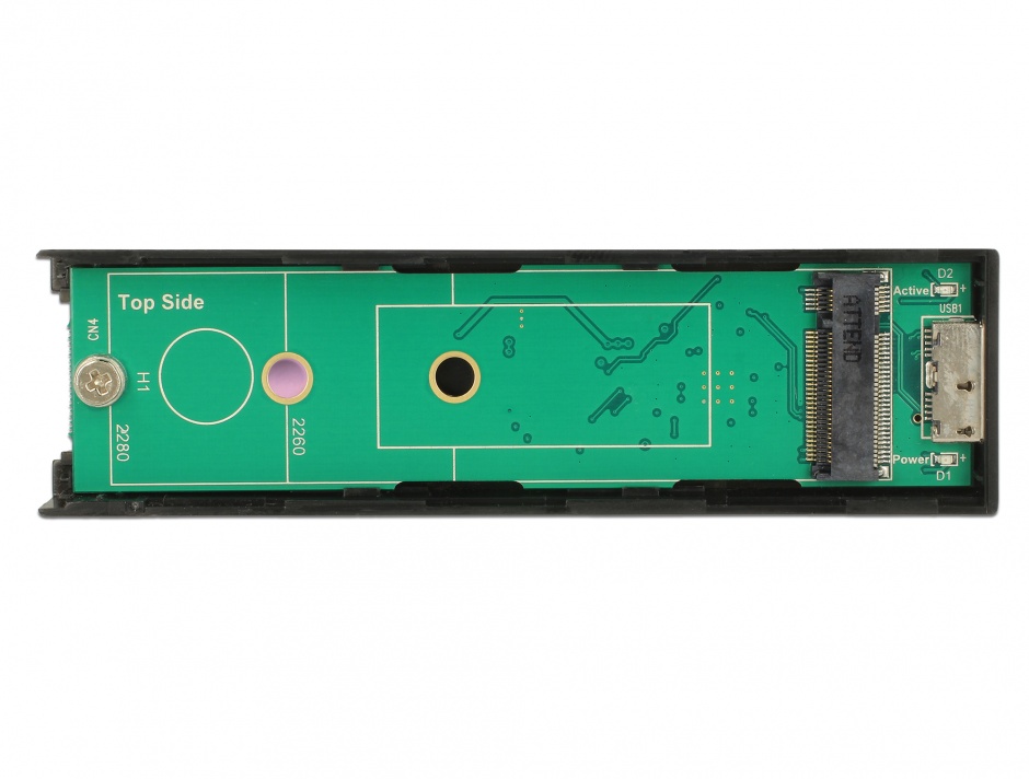 Imagine Rack extern toolless M.2 SSD 42/60/80 mm la micro-B USB 3.1 Gen 2, Delock 42598 