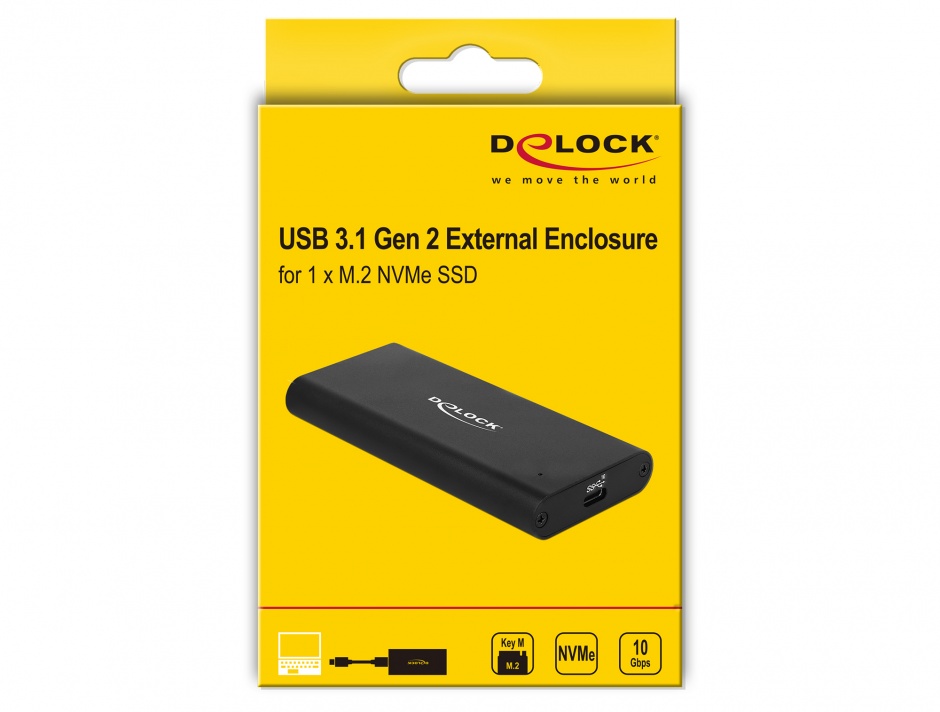Imagine Rack extern USB 3.1 Gen 2-C pentru M.2 NVMe PCIe SSD, Delock 42614