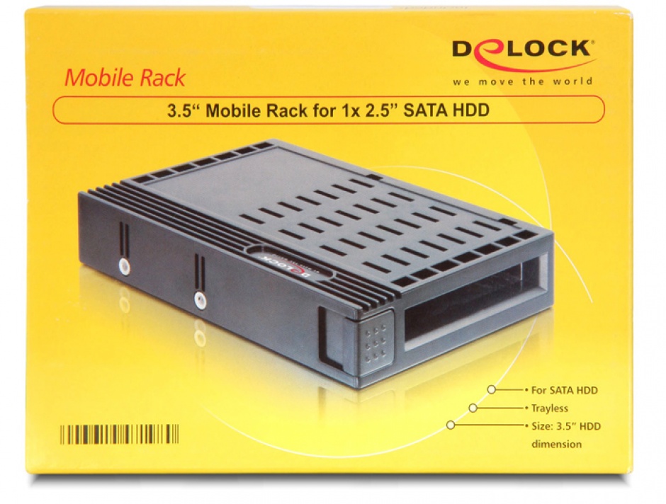Imagine Rack mobil 3.5" pentru HDD 2.5" SATA, Delock 47198
