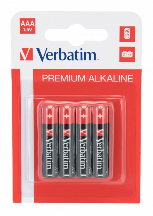 Imagine Set 4 buc baterie alcalina AAA/LR3, Verbatim 