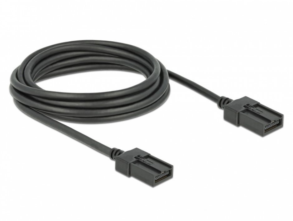 Imagine Cablu automotiv HDMI-E 4K30Hz la HDMI-E T-T 3m Negru, Delock 85289