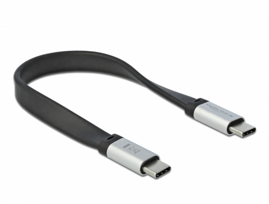 Imagine Cablu USB 3.2-C Gen 2 FPC Flat Ribbon PD 3A E-Marker 22cm, Delock 85926