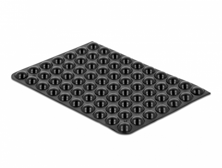 Imagine Set 70 buc picioruse negre cu banda adeziva 8 x 3 mm Negru, Delock 18308