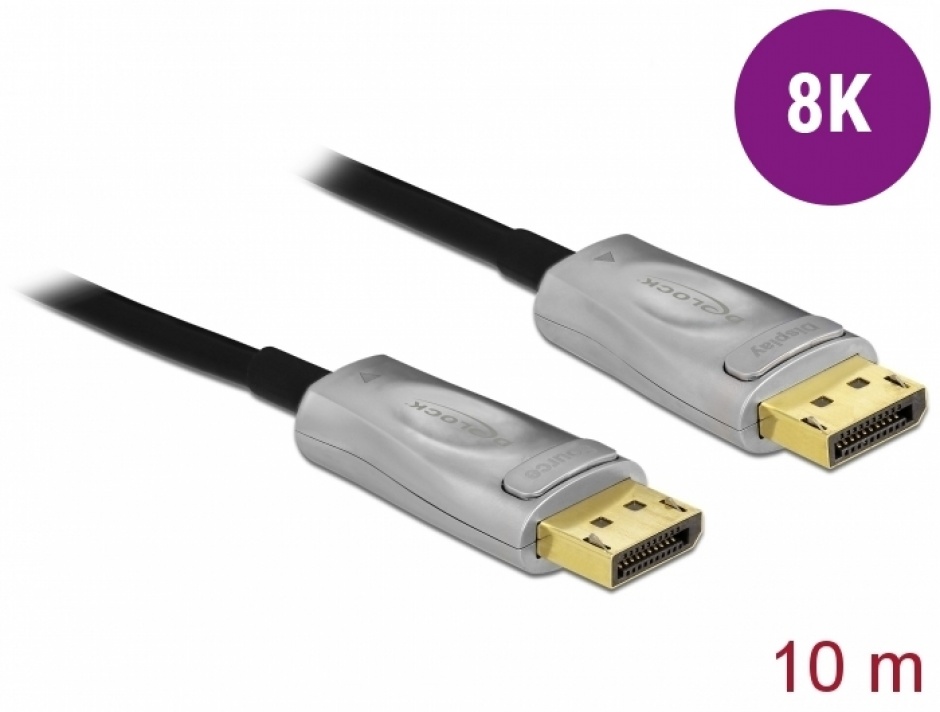 Imagine Cablu DisplayPort activ optic v1.4 8K60Hz/4K144Hz T-T 10m, Delock 85885