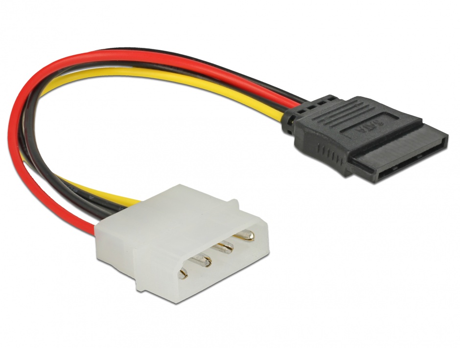 Imagine Cablu de alimentare SATA la Molex M-T 12cm, Delock 60100