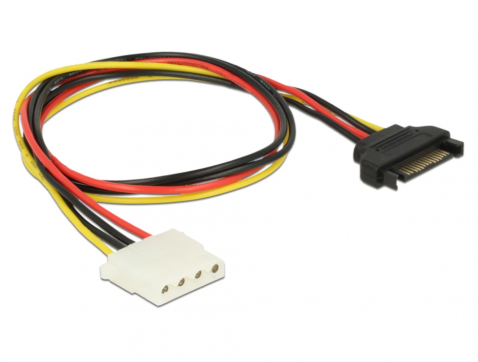 Imagine Cablu de alimentare SATA la Molex T-M 50cm, Delock 60137