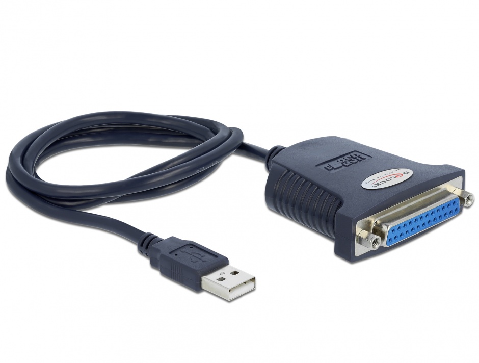 Imagine Cablu USB la paralel 25 pini 0.8m, Delock 61330