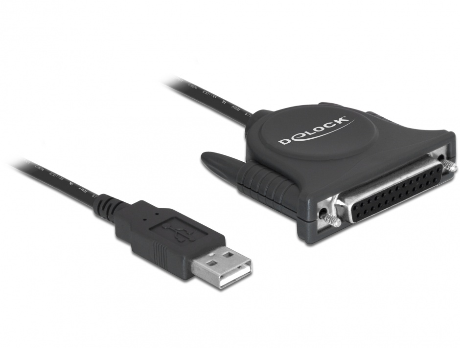 Imagine Cablu USB la paralel DB25 pini 1.6m, Delock 61509