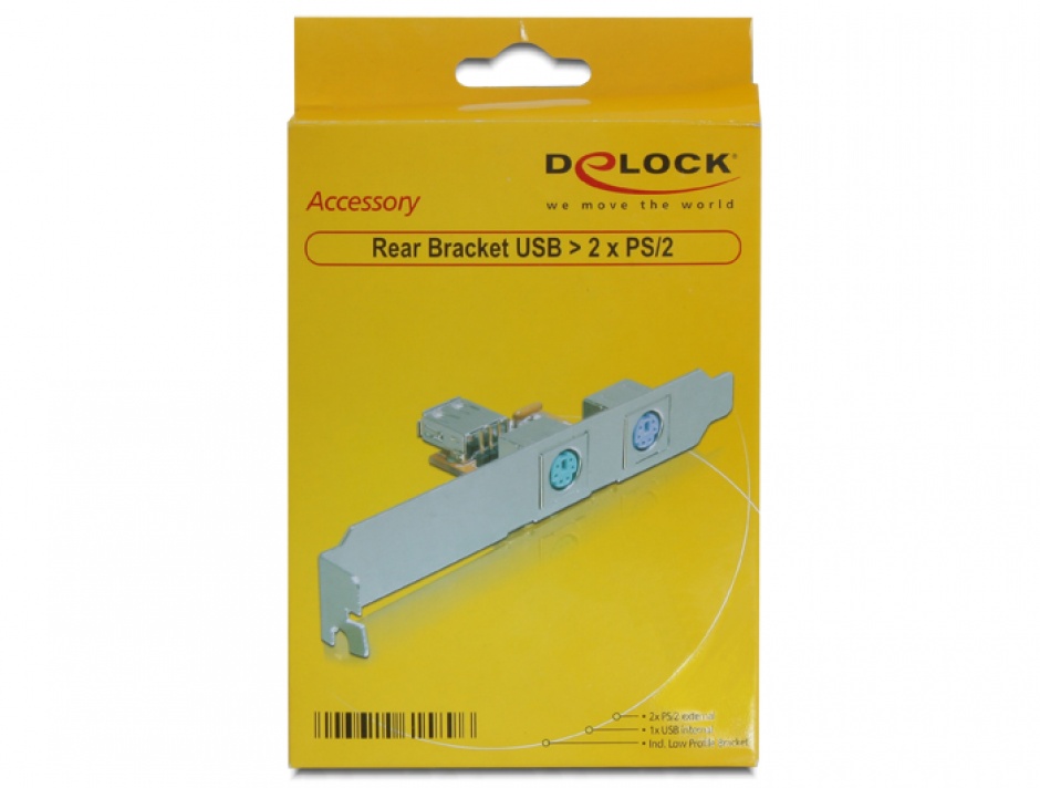 Imagine Rear bracket USB la 2 x PS/2, Delock 61589