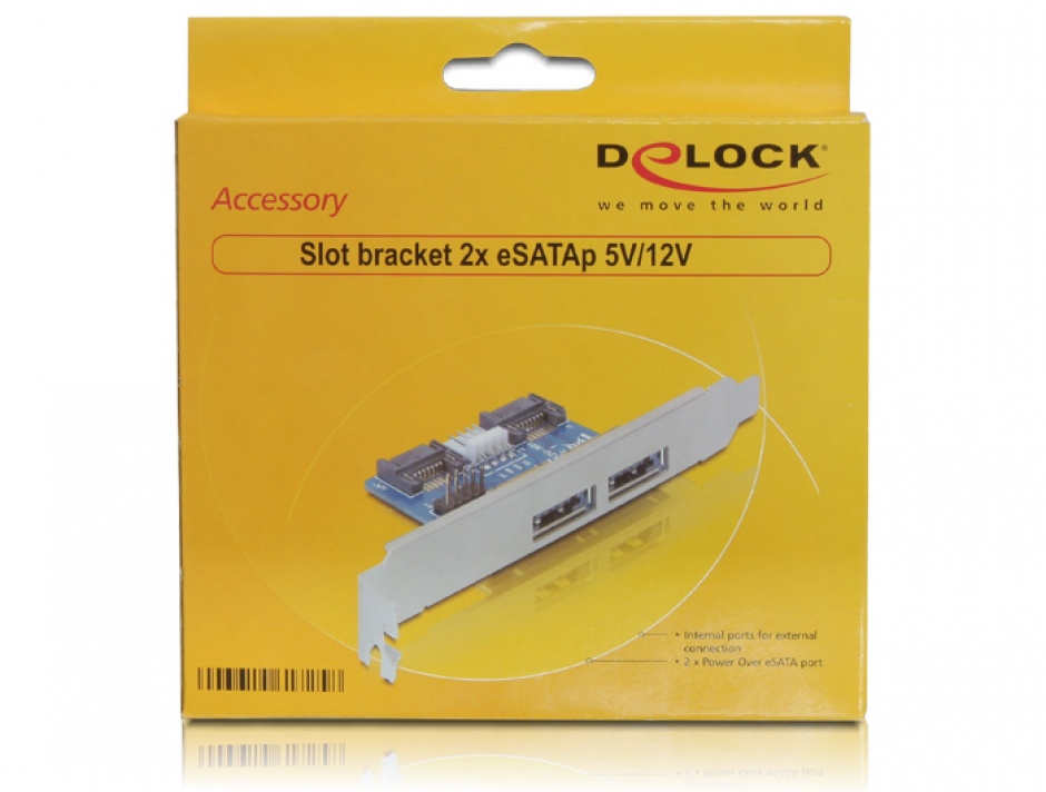 Imagine Slot bracket 2x eSATApd 5V/12V, Delock 61725