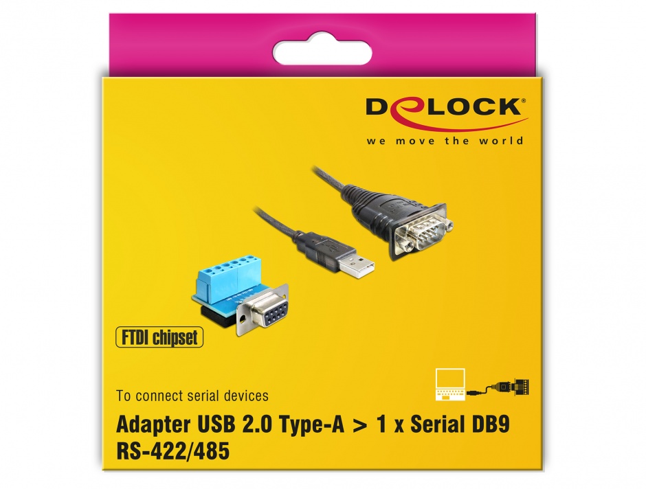 Imagine Cablu USB la Serial RS-422/485 0.8m, Delock 62406
