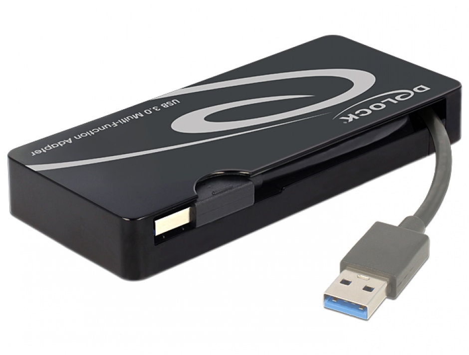 Imagine Docking station USB 3.0 la HDMI / VGA + Gigabit LAN + USB 3.0, Delock 62461