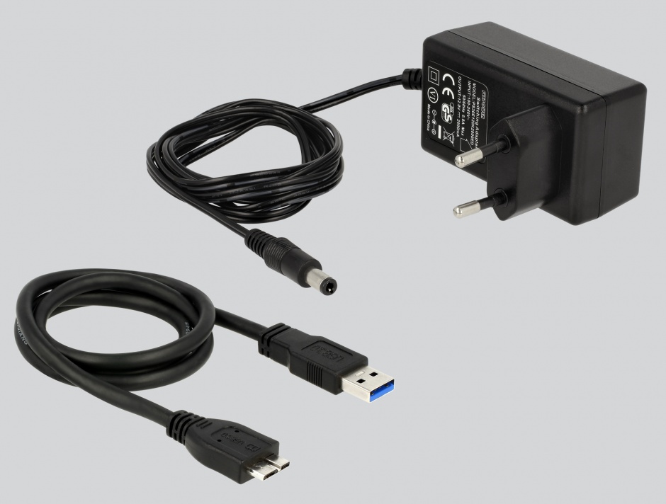Imagine Adaptor portabil USB 3.0 la SATA III pentru HDD/SSD 2.5"+3.5", Delock 62486