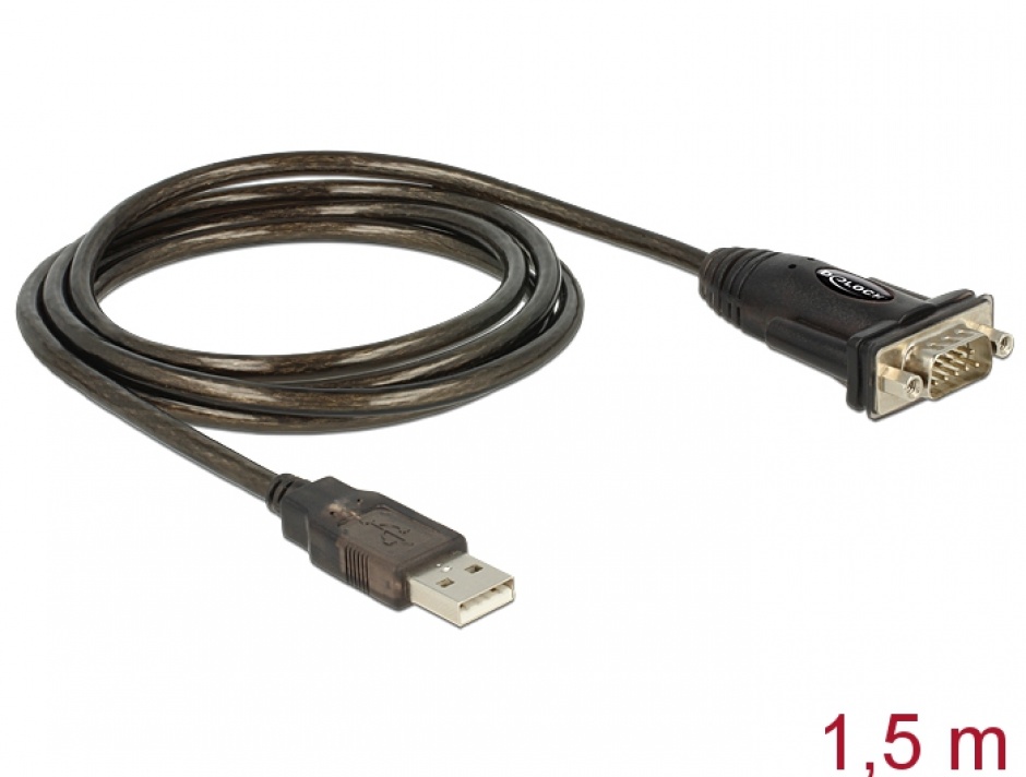 Imagine Adaptor USB la serial RS232 1.5m, Delock 62582
