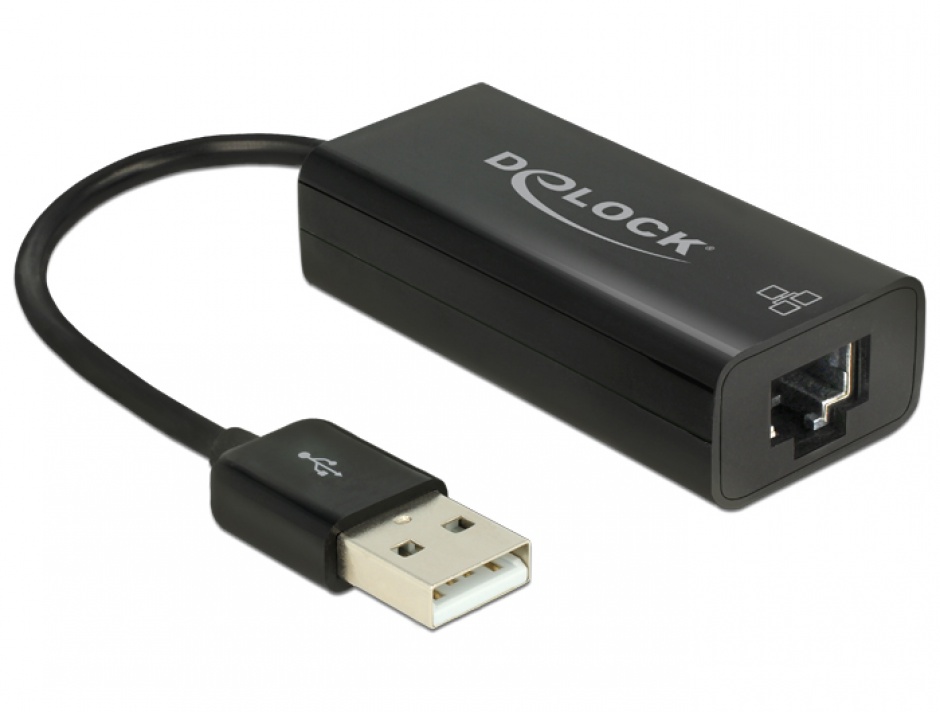 Imagine Adaptor USB 2.0 la retea LAN 10/100 Mbps, Delock 62595