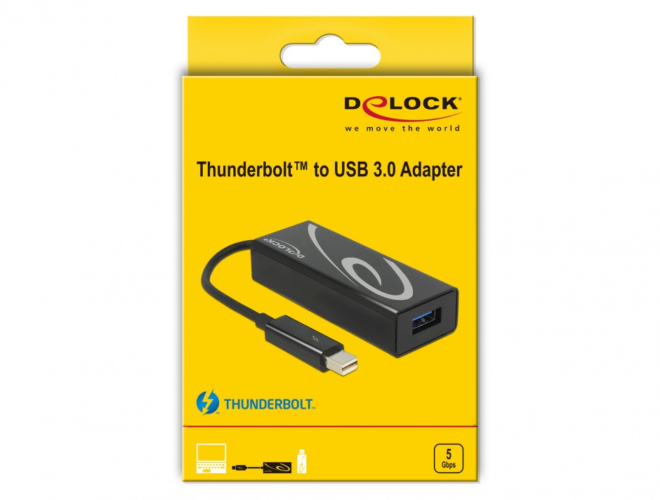 Imagine Adaptor Thunderbolt la USB 3.0 T-M, Delock 62634