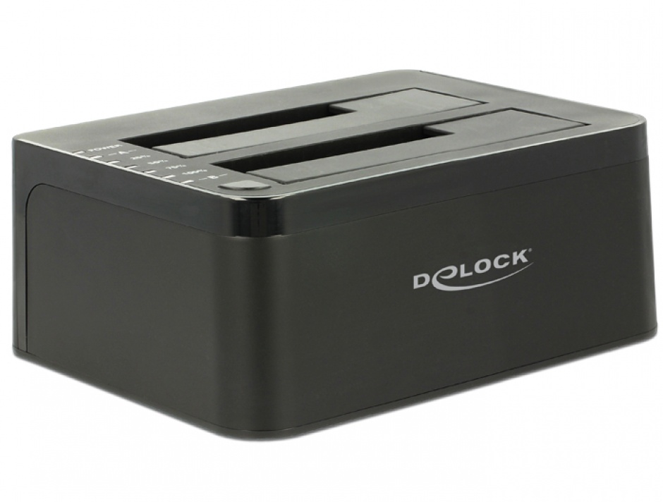 Imagine Dual Docking Station SATA HDD/SSD la USB 3.0, Functie de Clona, Delock 62661