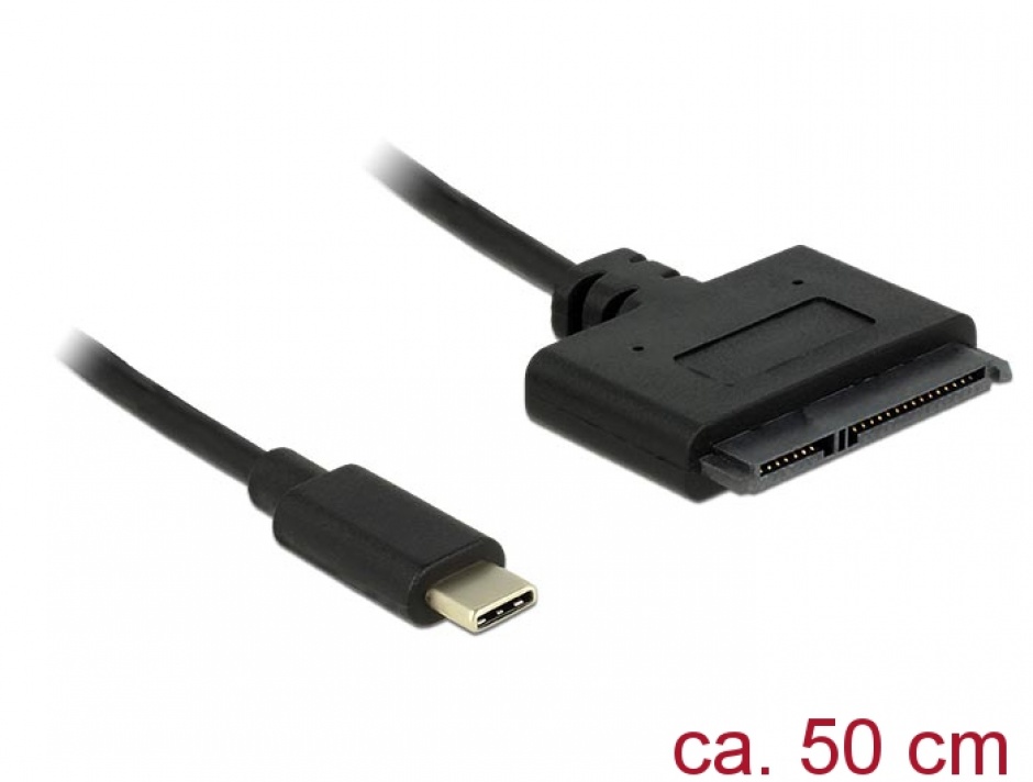Imagine Adaptor USB tip C la SATA III 6 Gb/s 22 pini 2.5" HDD/SSD, Delock 62673