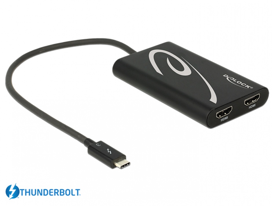 Imagine Adaptor Thunderbolt 3 la 2 x HDMI 4K 30 Hz, Delock 62707