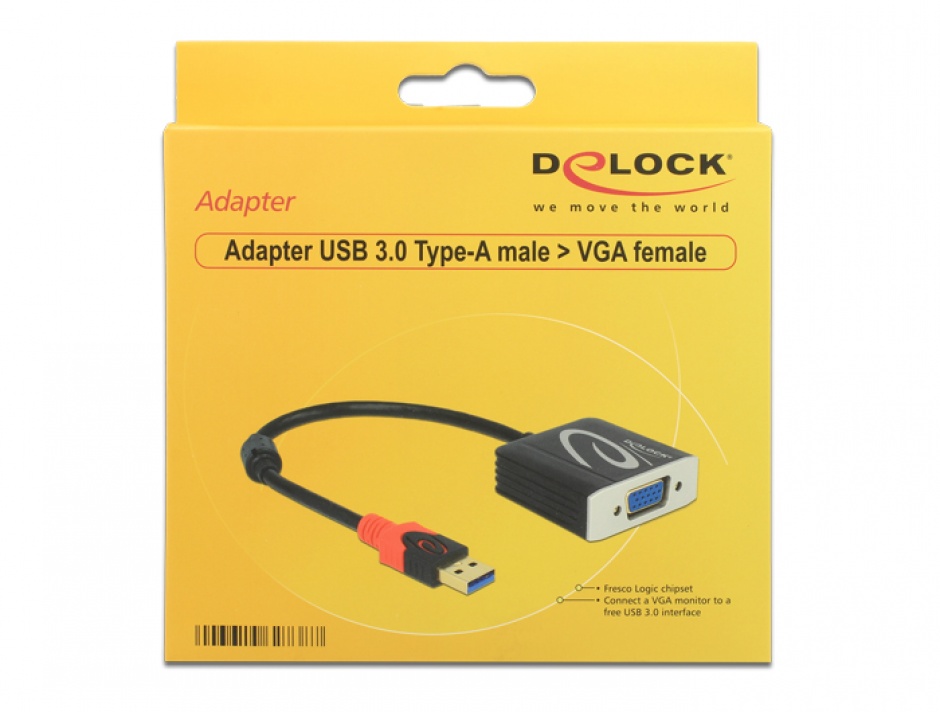 Imagine Adaptor USB 3.0 la VGA T-M, Delock 62738